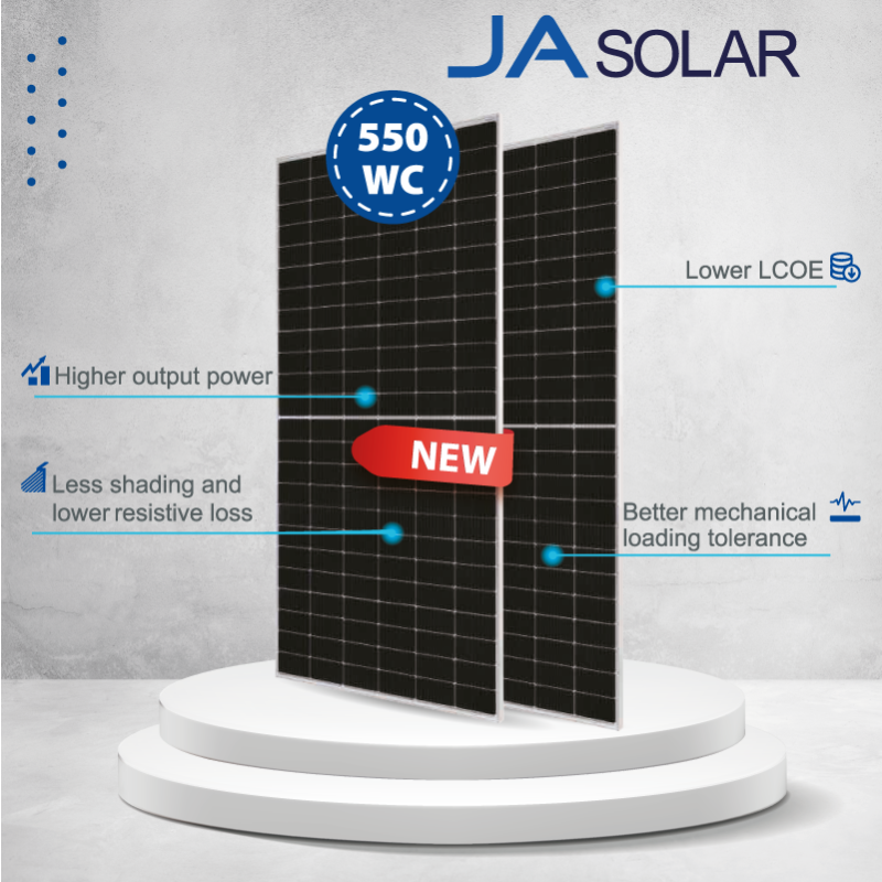 PANNEAU JA SOLAR 550 WC Module demi-cellule MBB JAM72S30 525-550/MR/1500V