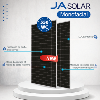 PANNEAU JA SOLAR 550Wc Monofacial JAM72S30 550/MR/1500V